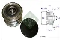 

535014910 for the ALTERNATOR pulley (bearing) SCUDO DMTJ ULYSSE C4 C5 C8 P308 P407 PARTNER BERLINGO 1.6 2.0HDI