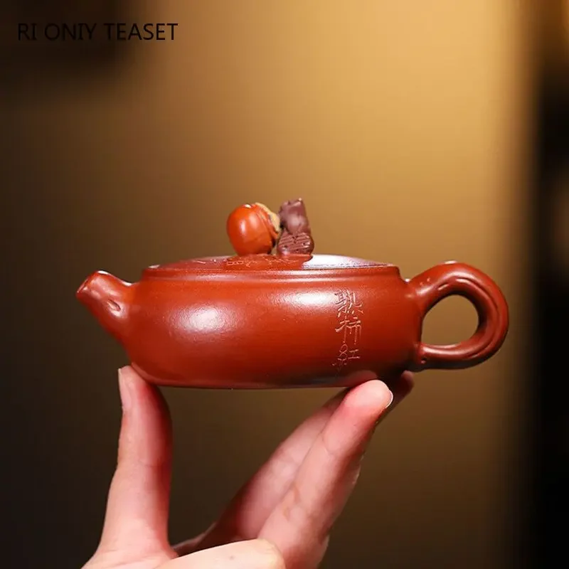 90ml Yixing Famous Small Capacity Purple Clay Teapot Handmade Tea Pot Raw Ore Dahongpao Mud Kettle Chinese Zisha Tea Set Teaware