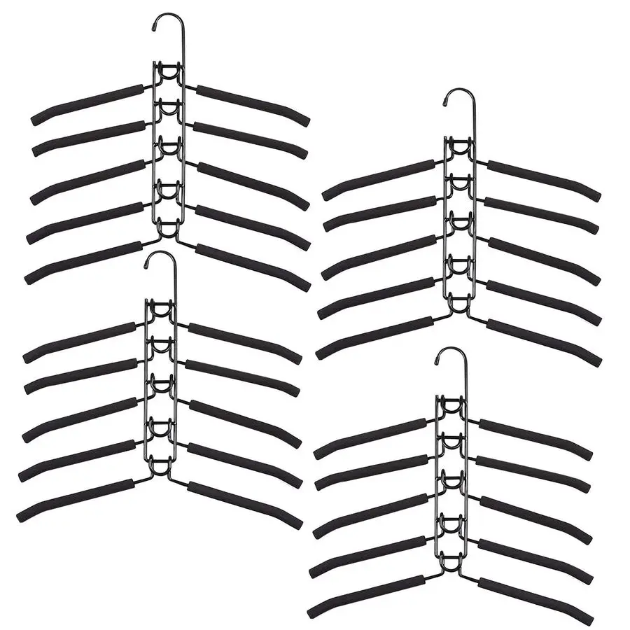 

Hangers Space Saving 4 Pack 5 in 1 Multi Layer Metal Hanger Racks NonSlip Foam Padded Heavy Duty Thick Magic Hanger Closet Organ