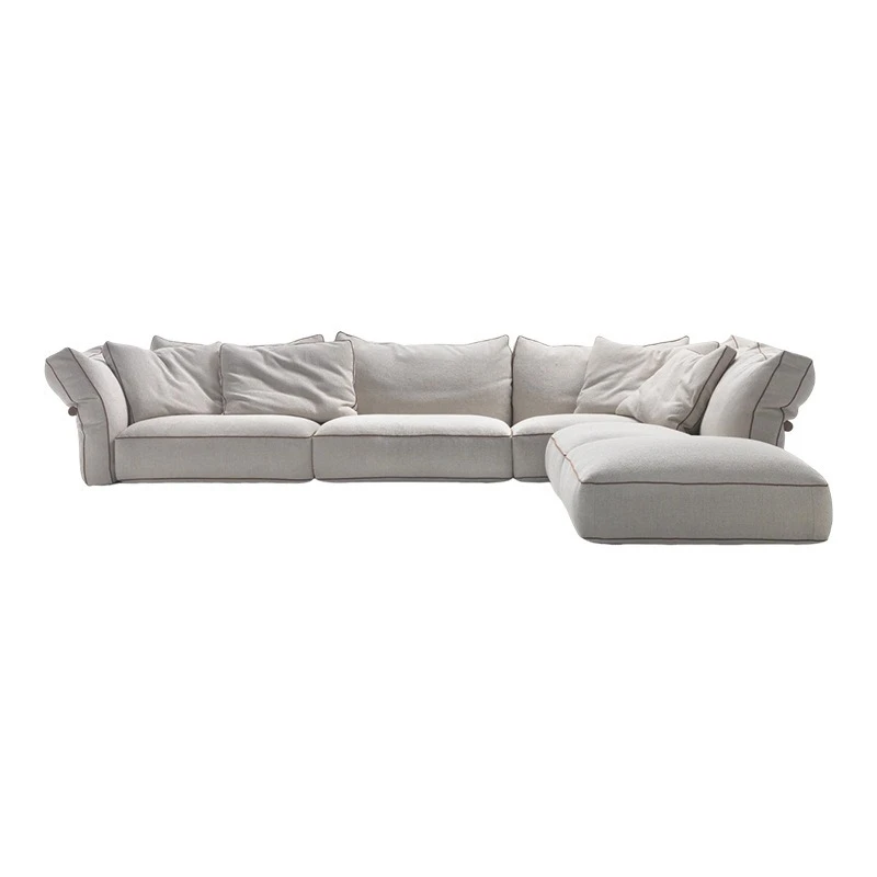 Sofa Premium cotton and linen fabric sofa Large apartment villa living room sofa