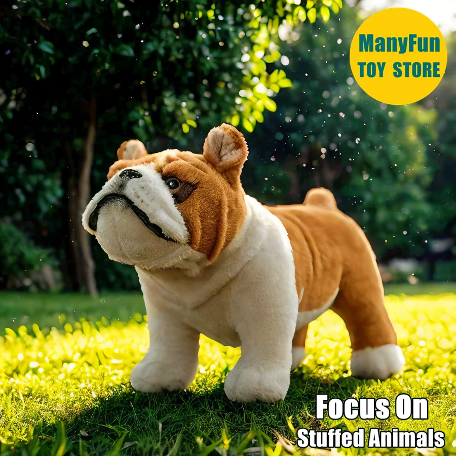 

Bulldog Plush Toy High Fidelity Bull Terrier Plushie Dogs Peluche Lifelike Stuffed Animals Simulation Doll Kawai Toy Gifts
