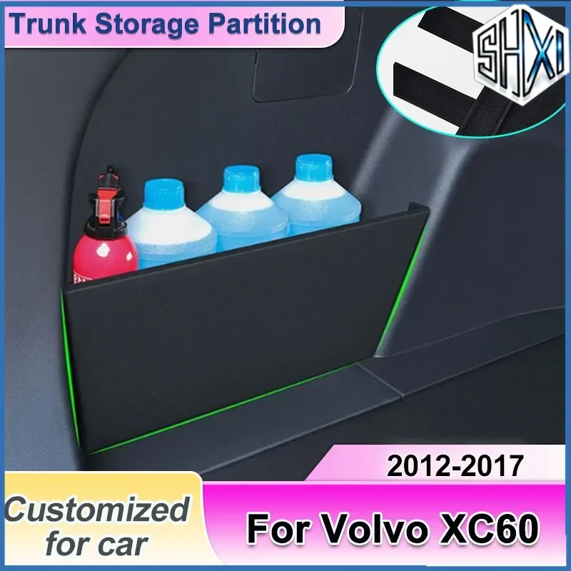 For Volvo XC60 2012-2017 2013 2016 Car Trunk Storage Partition Box Side Storage Auto Parts Interior Tools Rear Sorting Tidying