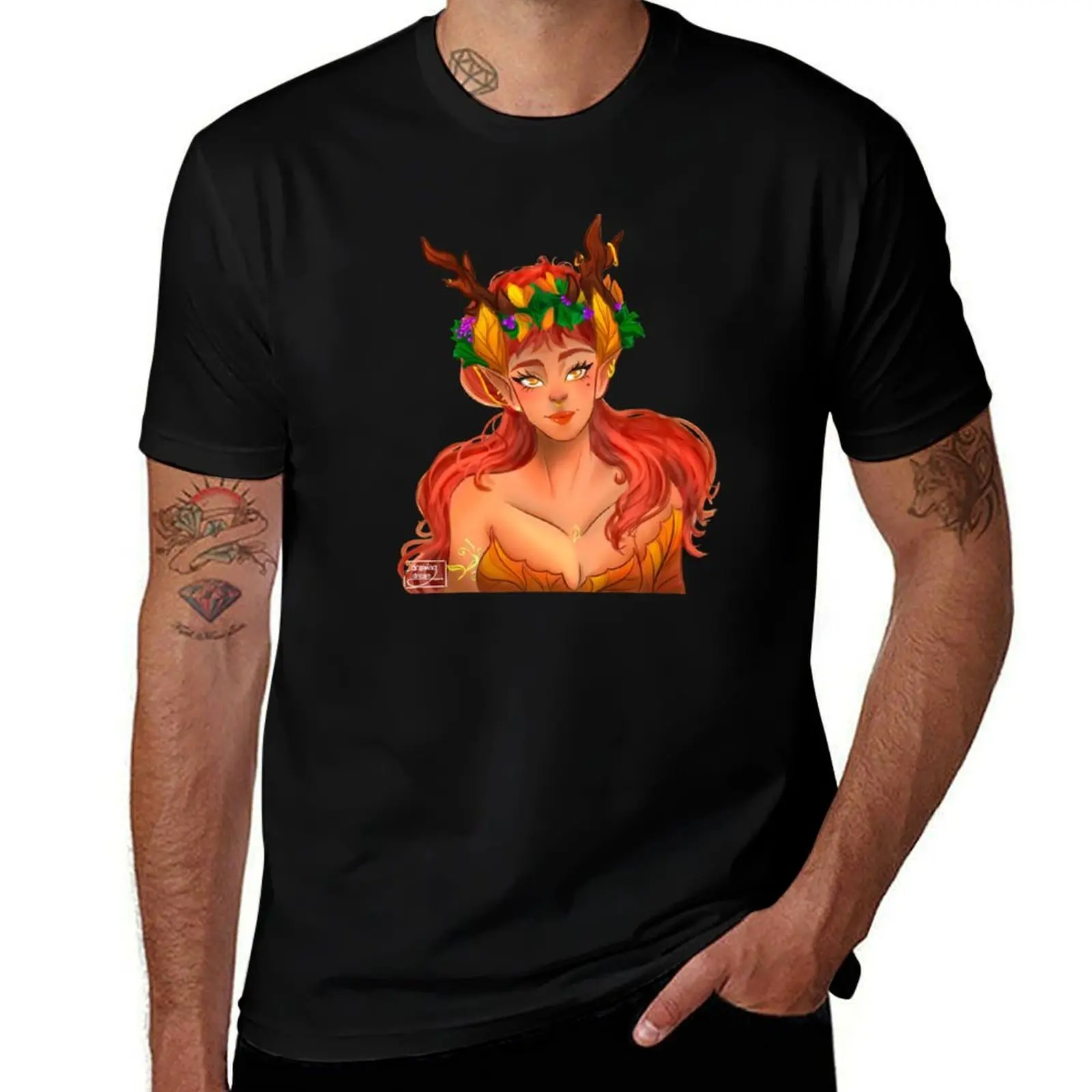 

Forest Spirit Queen T-Shirt for a boy oversized blue archive Funny t-shirt compression shirt men