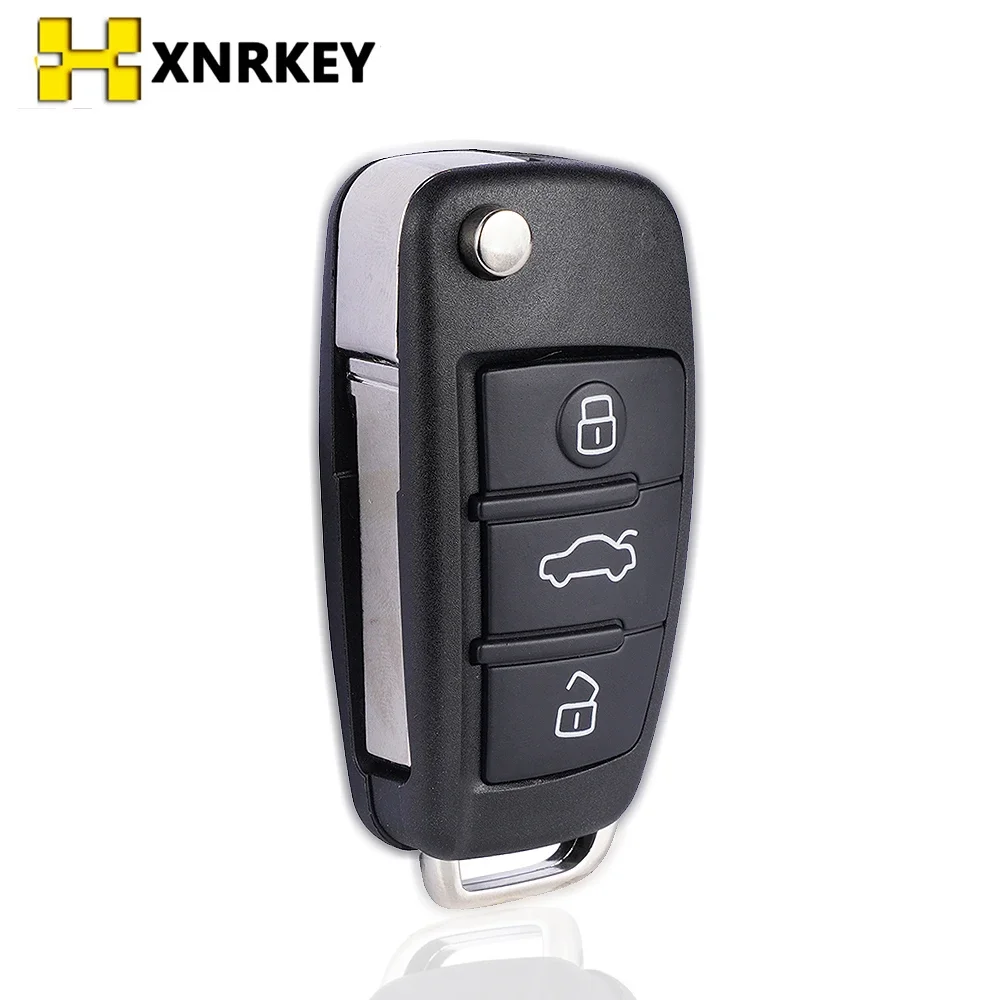 

XNRKEY 3 Button Car Flip Remote Key Shell for Audi A2 A3 A4 A6 A6L A8 Q7 TT Car Filp Key Shell Cover Replace