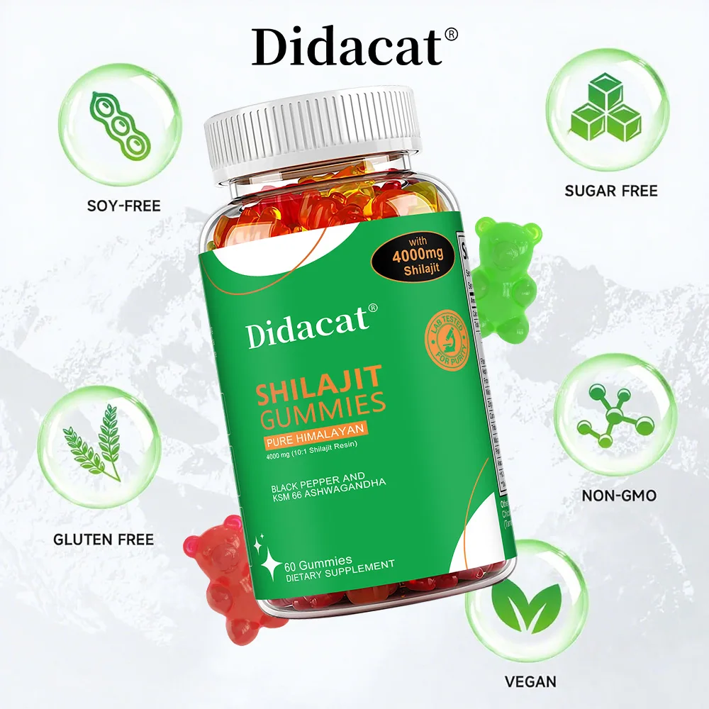 Shilajit Gummies with Ashwagandha, Boost Energy, Immunity, Focus & Male Hormone Support, Enhance Nutrient Absorption