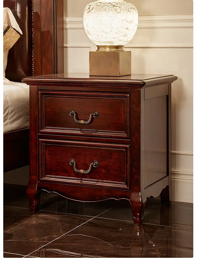 

American all solid wood North American cherry wood two pumping bedside table locker
