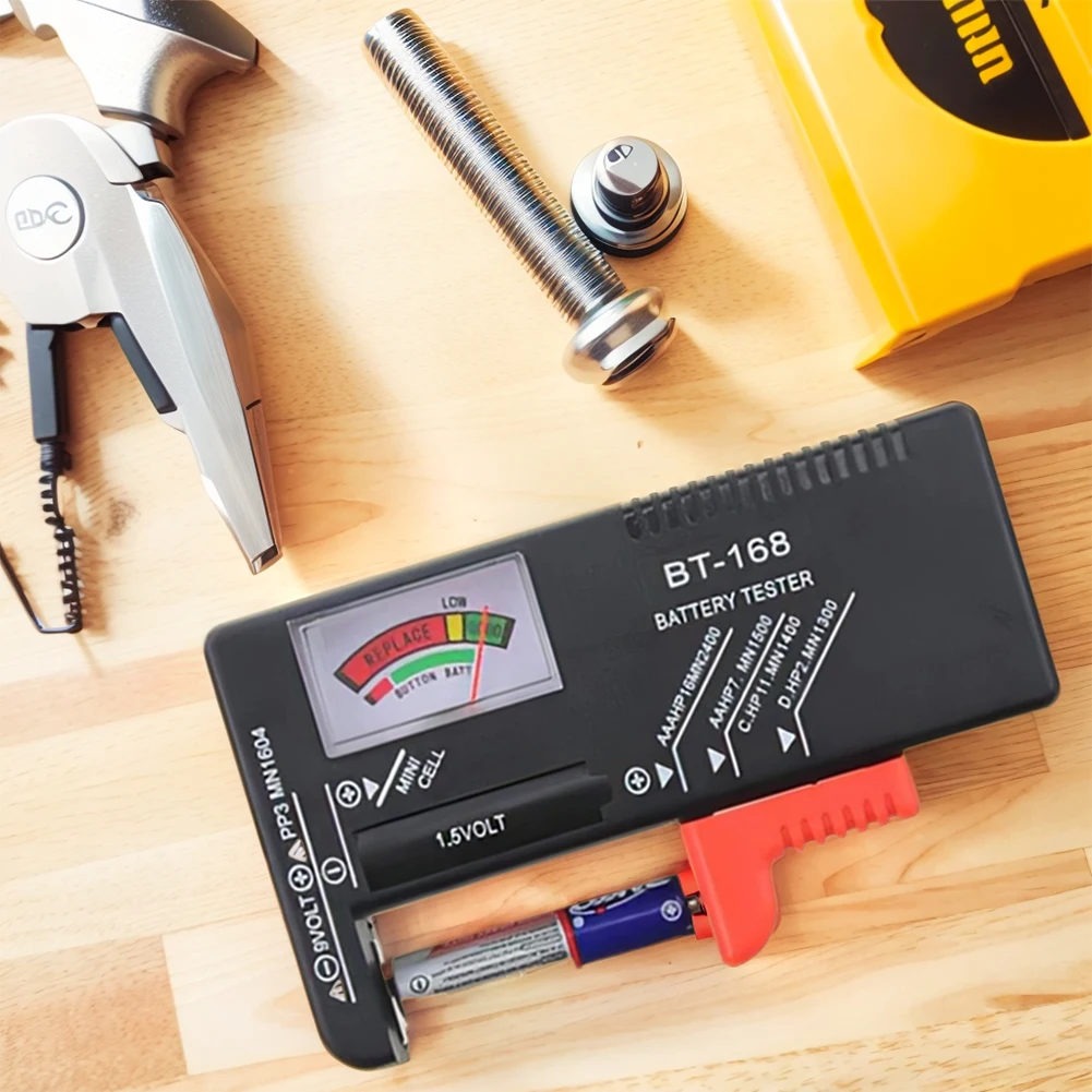 BT-168 /BT-168D Battery Tester Pointer/Digital Display Battery Checker Volt Measure Universal for C D AA AAA 9V 1.5V Button Cell