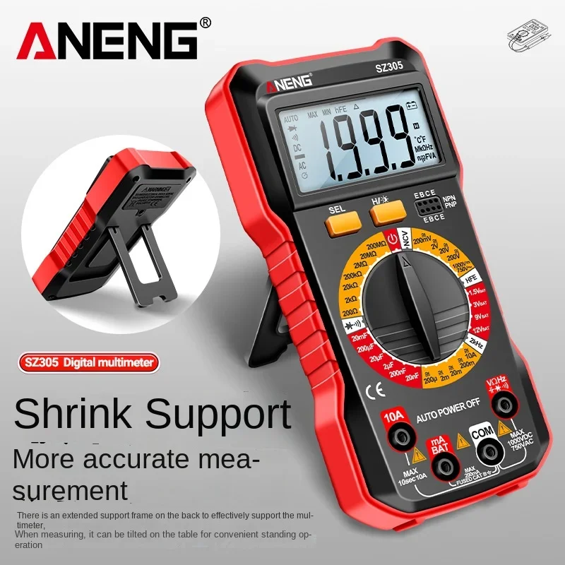 ANENG SZ305 High-precision Digital Display Portable Multimeter Electrician Small Multi-function Voltage and Current Meter