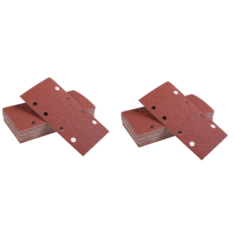 GTBL 60Pcs Square Sandpaper Sanding Paper Sheet 95X185mm Sander Hook Loop Disc Abrasive Tools For Wood Polishing Tools