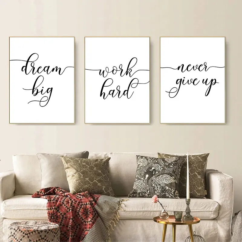 Modern Simple Inspirational Phrase Canvas Poster Print Minimalist Wall Decorative Painting for Living Room Office Home Art Decor