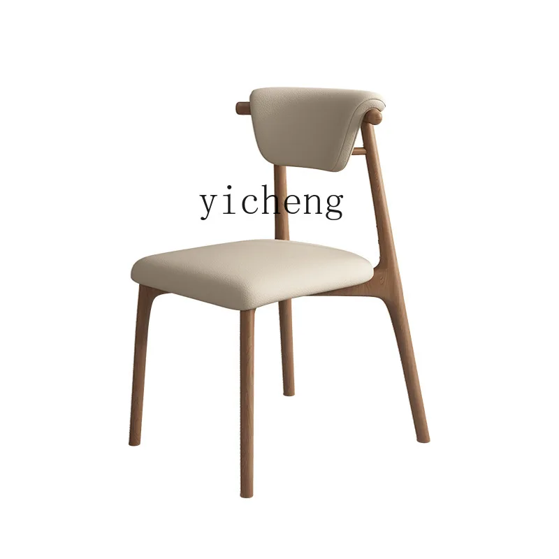 

ZK Solid Wood Home Small Apartment Dining Chair Nordic Light Luxury Hotel Restaurant Dining Backrest Chair