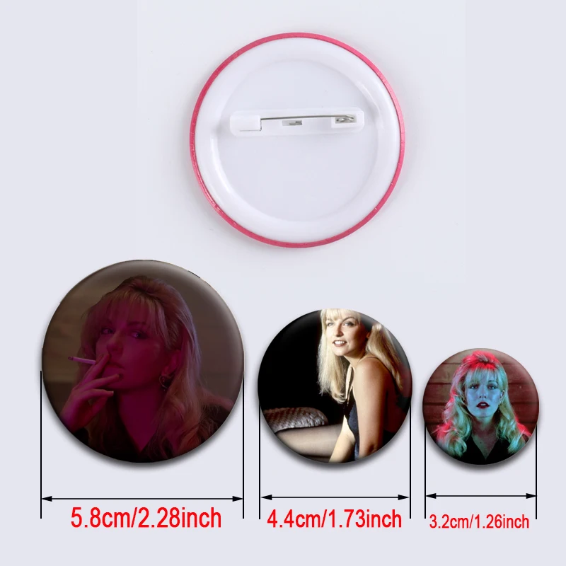 Famous Actors Laura Palmer Tinplate Button Pin Creative Brooches Character Icon Badges for Clothes Bag Decor Jewelry Accessories