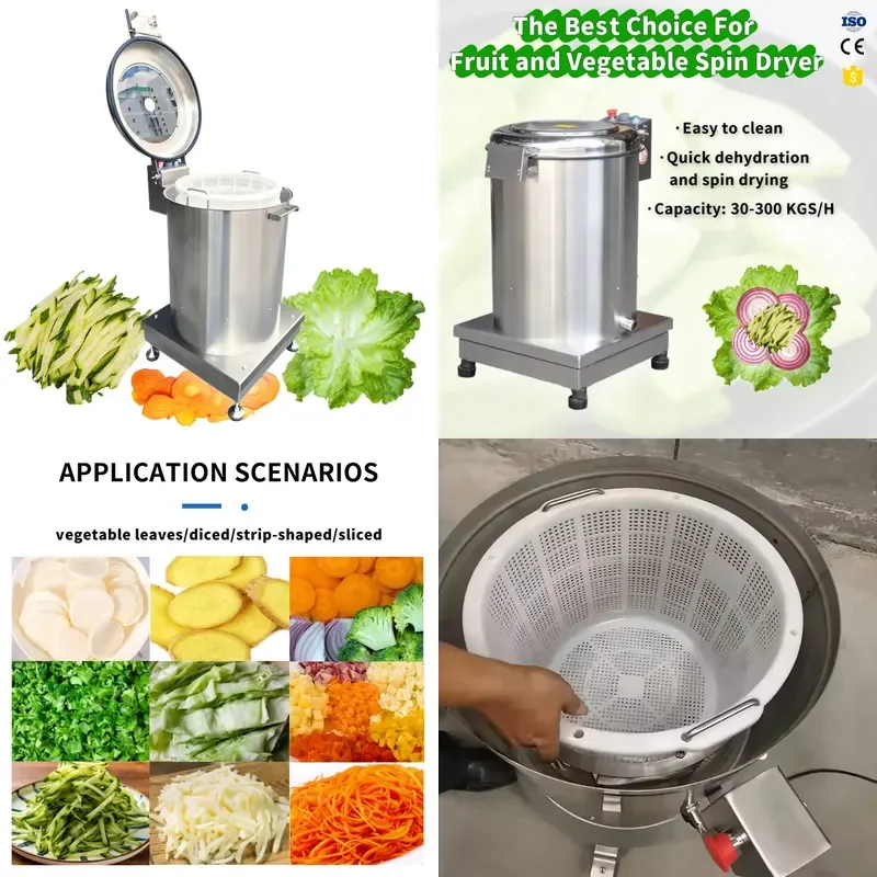 Industrial Centrifugal Vegetable Fruit Cassava Salad Drain Rotary Flash Drying Dehydration Dryer