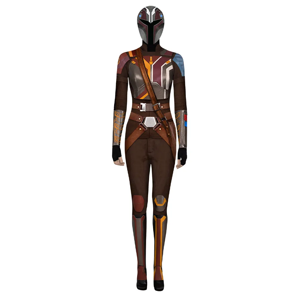 Sabine Cosplay Printed Jumpsuit Costume Movie Space Battle Wren Armor Rolepaly Bodysuit Outfits Women Fantasia Halloween Suit