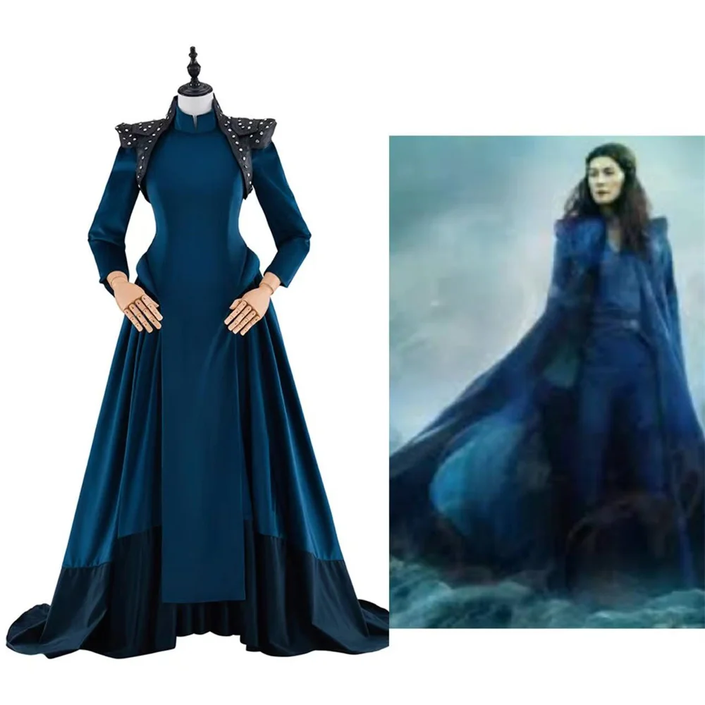 

TV The Wheel of Time Moiraine Damodred Cosplay Costume Blue Dress Battle Suit Halloween Carnival Party Outfits