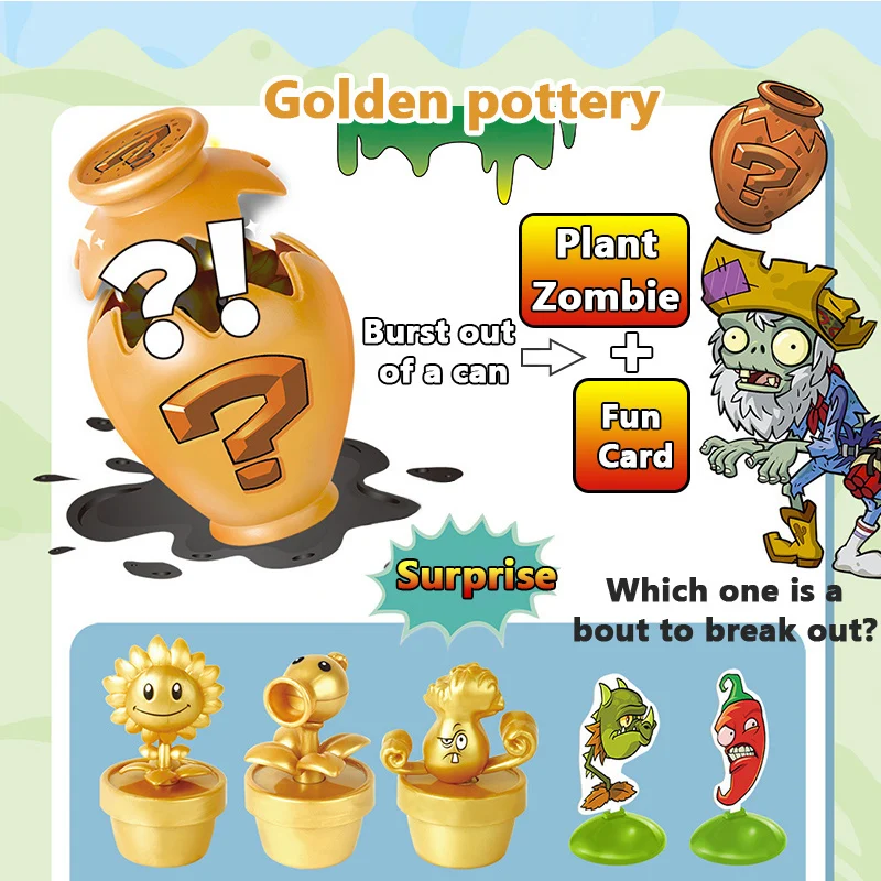 Plants VS Zombies 2 Anime Blind Box Surprise Pottery Peashooter SunFlower Pirate Captain Ra Zombie Game Dolls Model Kids Toys