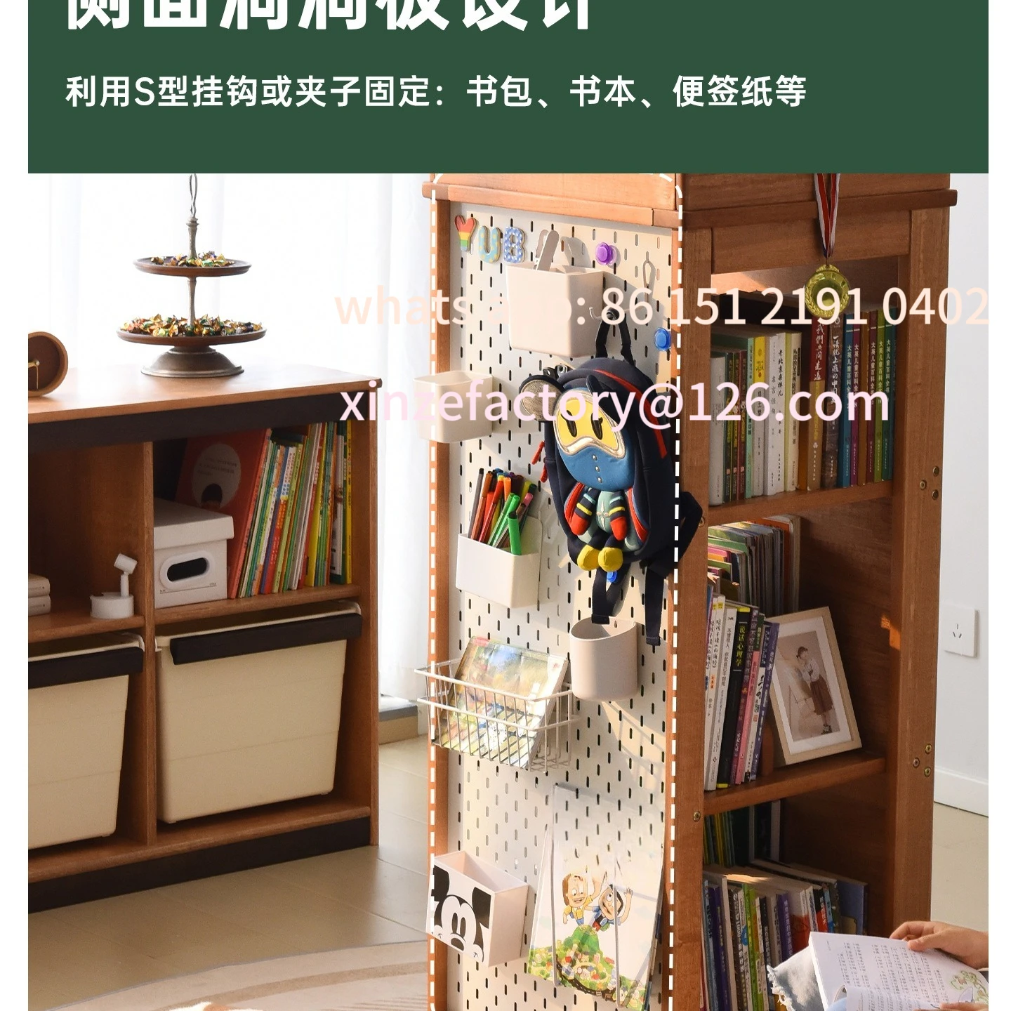 تخصيص الدورية رف الكتب 360 درجة خشب متين سميكة رف كتب الصور رف شاشة تخزين منطقة القراءة خزانة الكتب