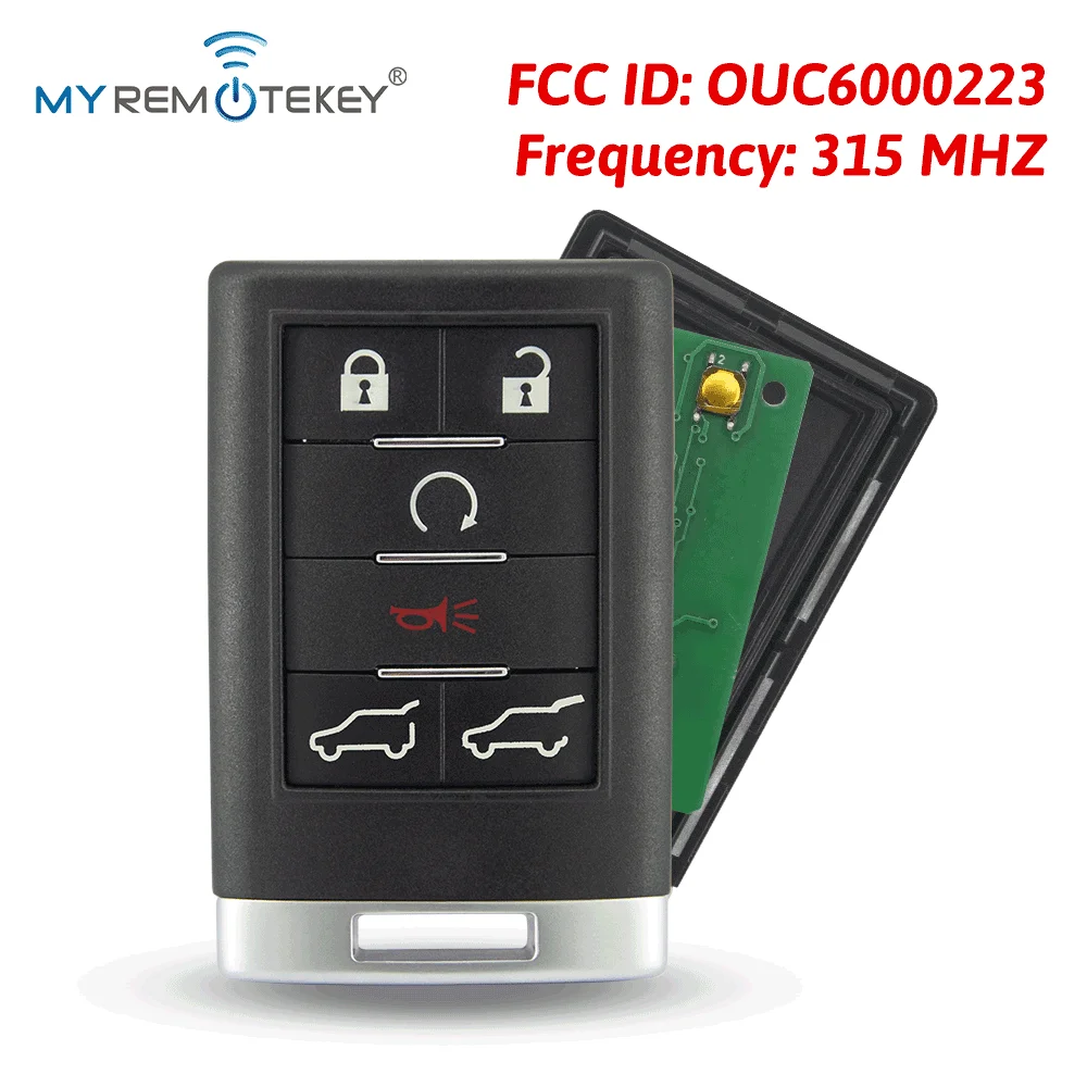 

REMTEKEY Remote control key fob 6 button 315mhz for Cadillac Escalade 2008 -2014