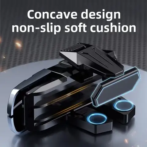 M01 ABS+Alloy 6 Finger Mobile Game Trigger for PUBG Aim Shooter L1 R1 Key Button Gamepad Controller for IPhone Android Universal