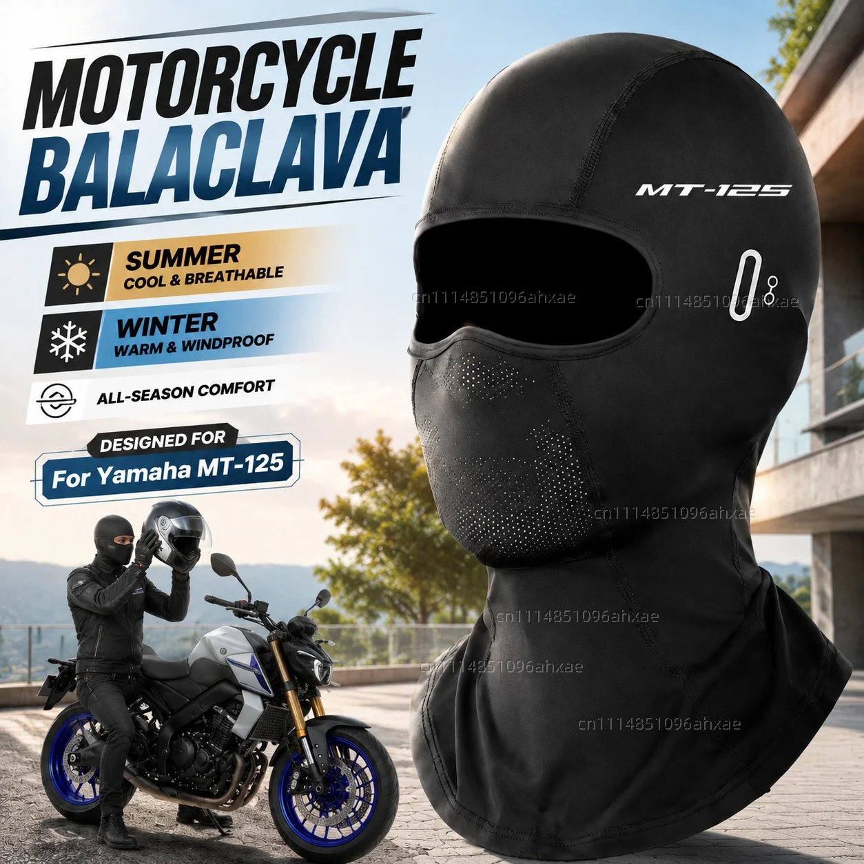 

For Yamaha MT-125 MT125 MT 125 2015-2021 Motorcycle Balaclava Summer Glasses Face Breathable Hole Winter Warm breathable