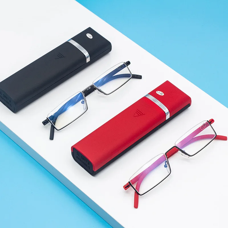 TR90-gafas de lectura con luz azul para hombre, de Metal para lentes cuadradas presbicia, + 1,75 + 2,25 + 2,75, novedad de 2022