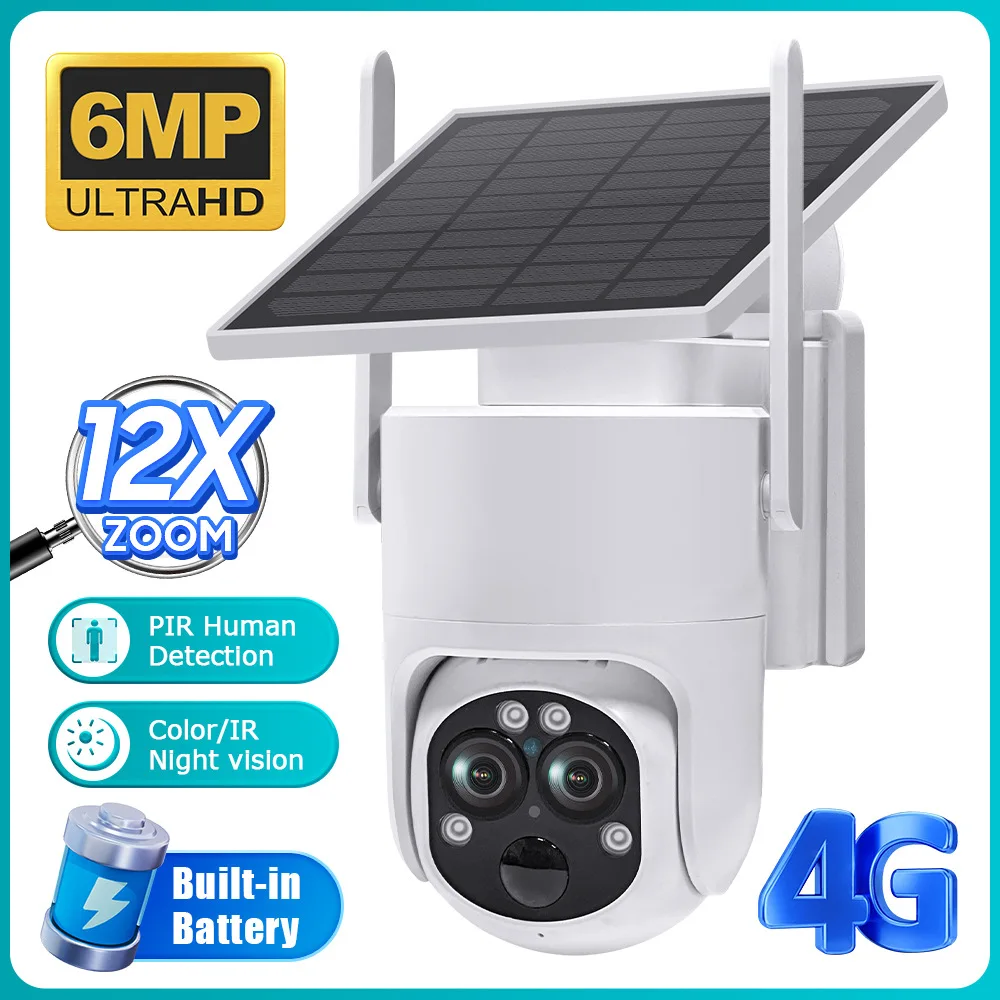 

Solar Power Security Cam IP65 Indoor Outdoor 30M Ultra-Clear IR Night Vision Low-Power Wall/Ceiling Mount 2-Way Audio