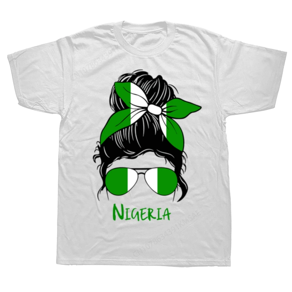 Funny Nigeria Nigerian Girl Woman Flag Graphic T-shirts Men Fashion Casual Oversized Tshirt Cotton Loose Oversized T Shirt