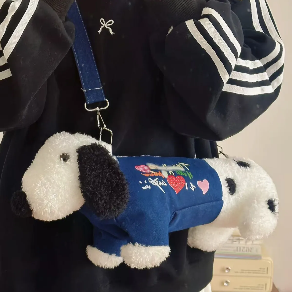 

Women cartoon dog plush shoulder bag cute girl crossbody bag gift
