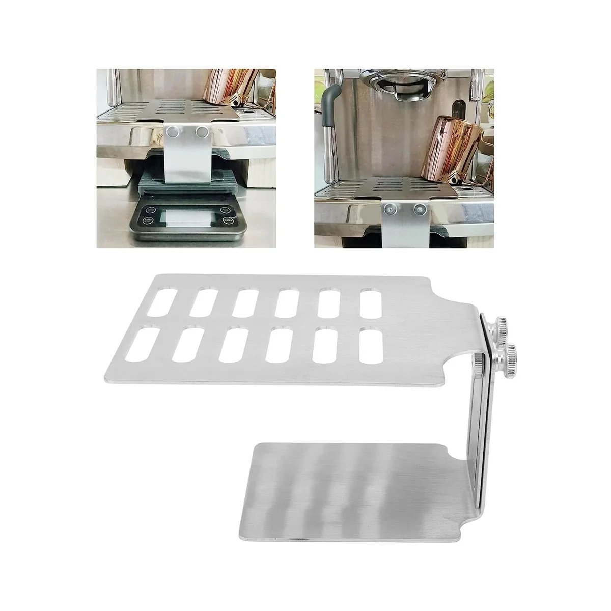 رف ميزان القهوة رف وزن القهوة المدمج المقاوم للحرارة من الفولاذ المقاوم للصدأ شديد التحمل لرف وزن القهوة - له