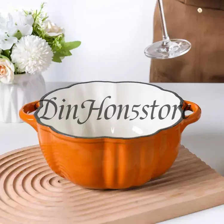 Pumpkin enamel pot stew pot soup pot multi-functional household cast iron enamel soup induction cooker universal
