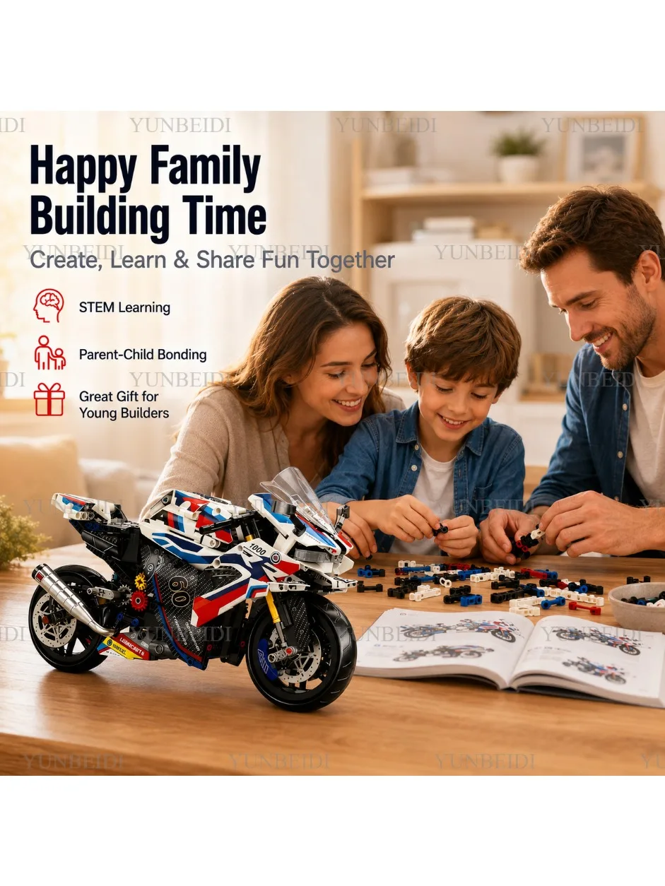 1:8 Motorrad-Bausatz Spielzeug - Kindergeschenk - Super Motorrad-Modellbausatz - Rennwagen-Montage-Spielzeug - Kindergeschenk