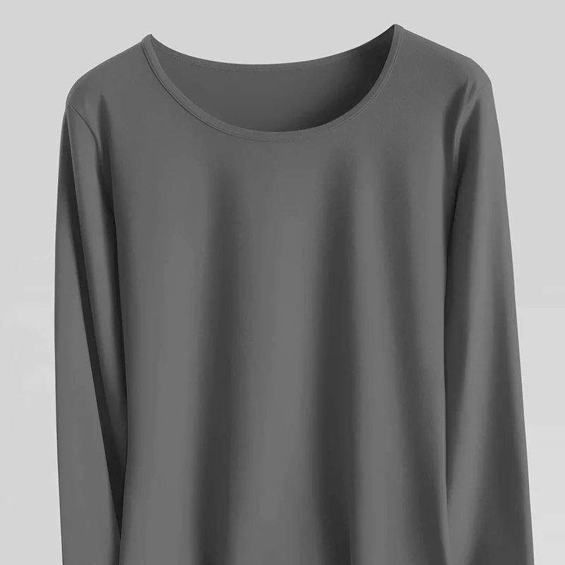 2/4 قطعة الرجال والمراهقين ملابس اخلية حرارية مجموعة بسيطة وعصرية طويلة الأكمام قاع قميص مرونة الخصر بنطلون P #5