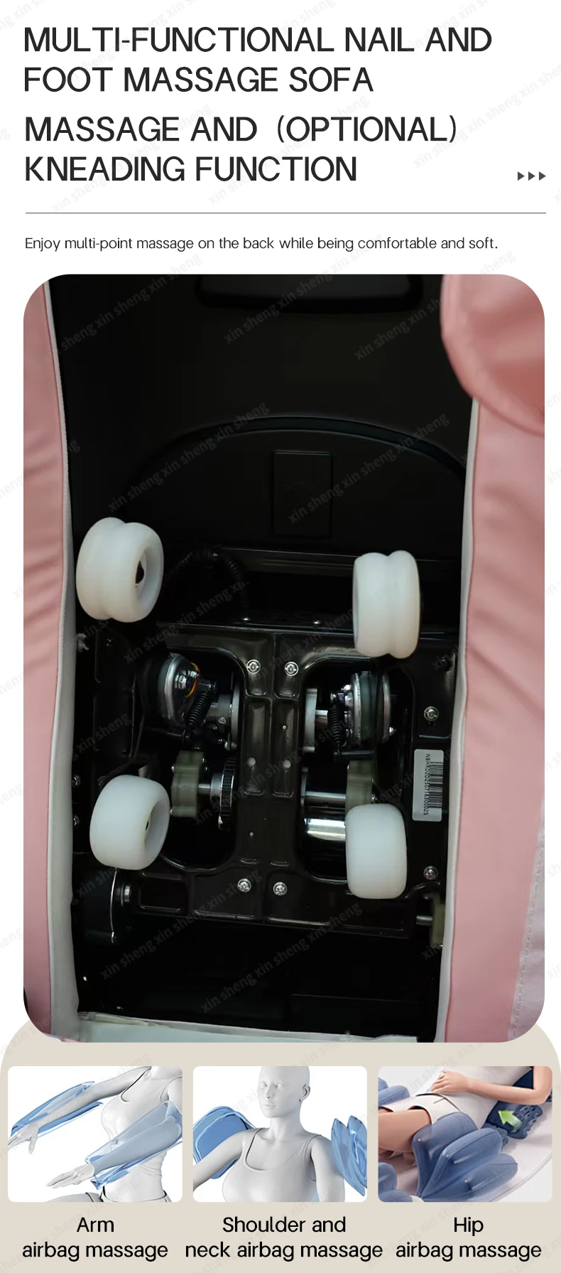 Nagelstudio-Fußmassage-Sofa, Automatischer Rückenmassagestuhl für Schönheitssalons und Friseursalons, SPA-Shop-Möbel Fabrik-Großhandel – Detail 11