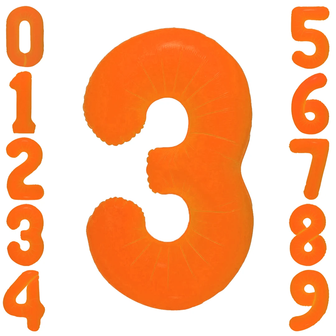 40 Zoll orange neonfarbene digitale Ballons mit Aluminiumfolienballons der Zahlen 0-9 für Geburtstags-, Abschluss- und Partydekoration. – Detail 5