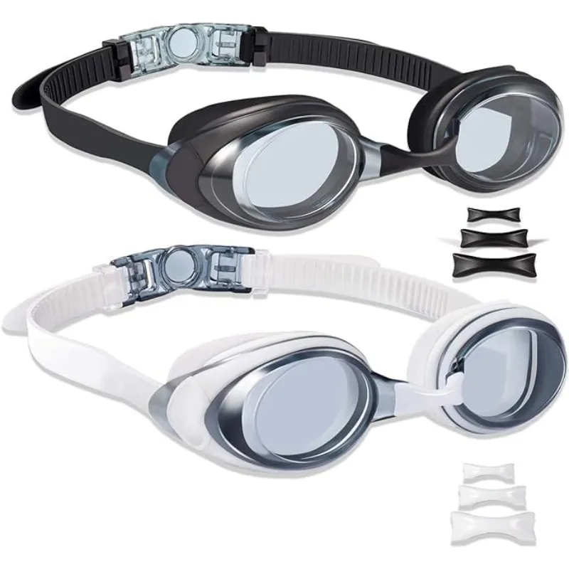

НОВЫЕ очки для плавания Viyol, 2 упаковки, противотуманные, анти-УФ-силиконовые очки для плавания для взрослых, женщин, мужчин, молодежи, детей, черные и белые