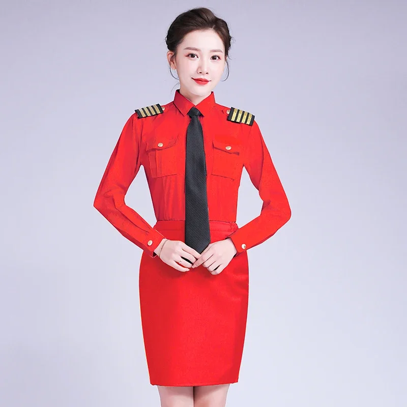 

Summer Male Female Performance Cosplay Dress Suit Army Band Chorus Clothing Flag Raiser Uniform Red Military Drum Team Costume