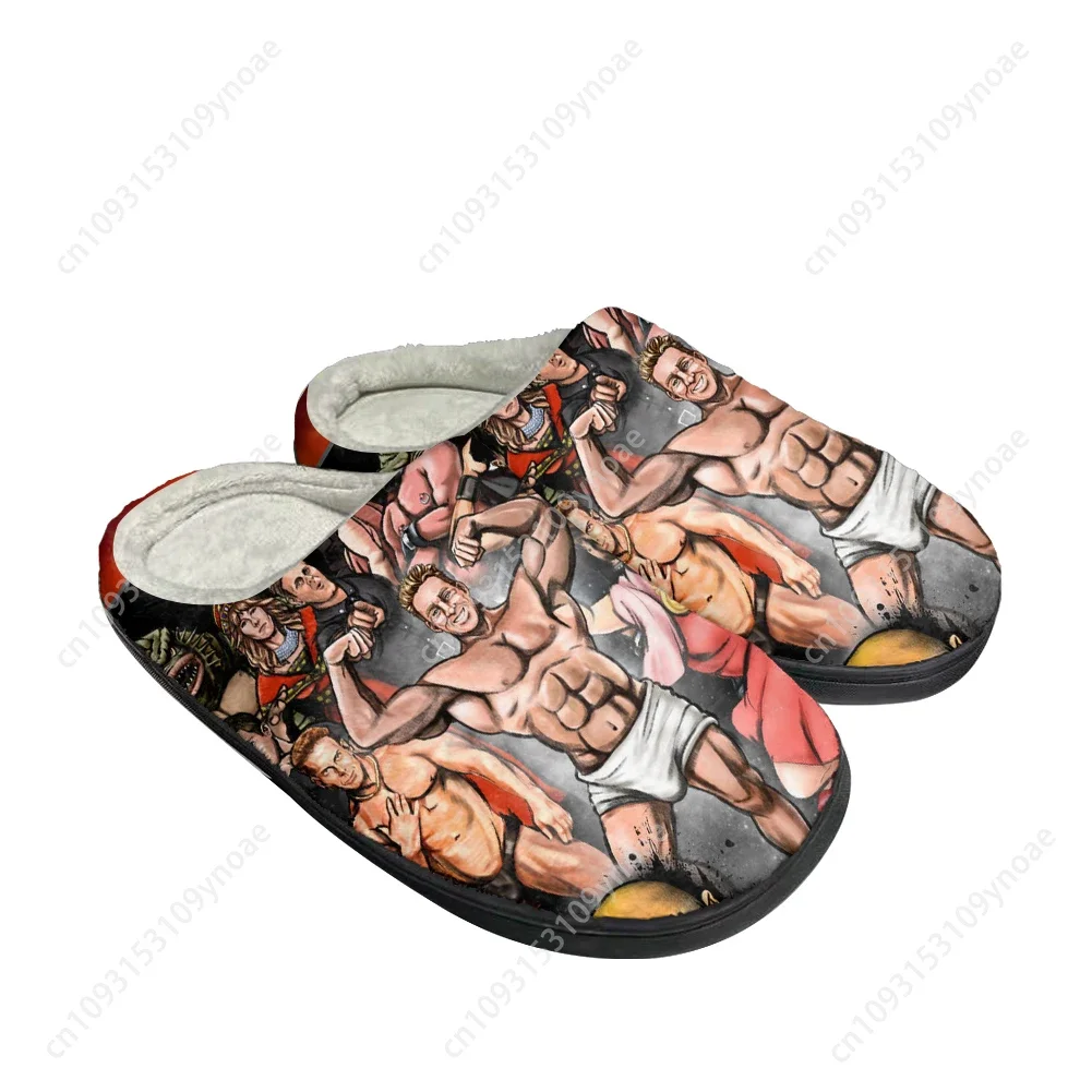 Zapatillas personalizadas de algodón a la moda de Billy Herrington, sandalias para hombre y mujer, zapatos informales de felpa para mantener el calor, zapatilla térmica cómoda