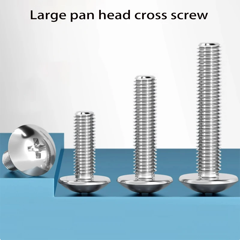 

Cross Truss Head Machine Screws M2 M3 M4 M5 M6 M8 Mushroom Big Flat Head Screw Stainless Steel Philips Screw