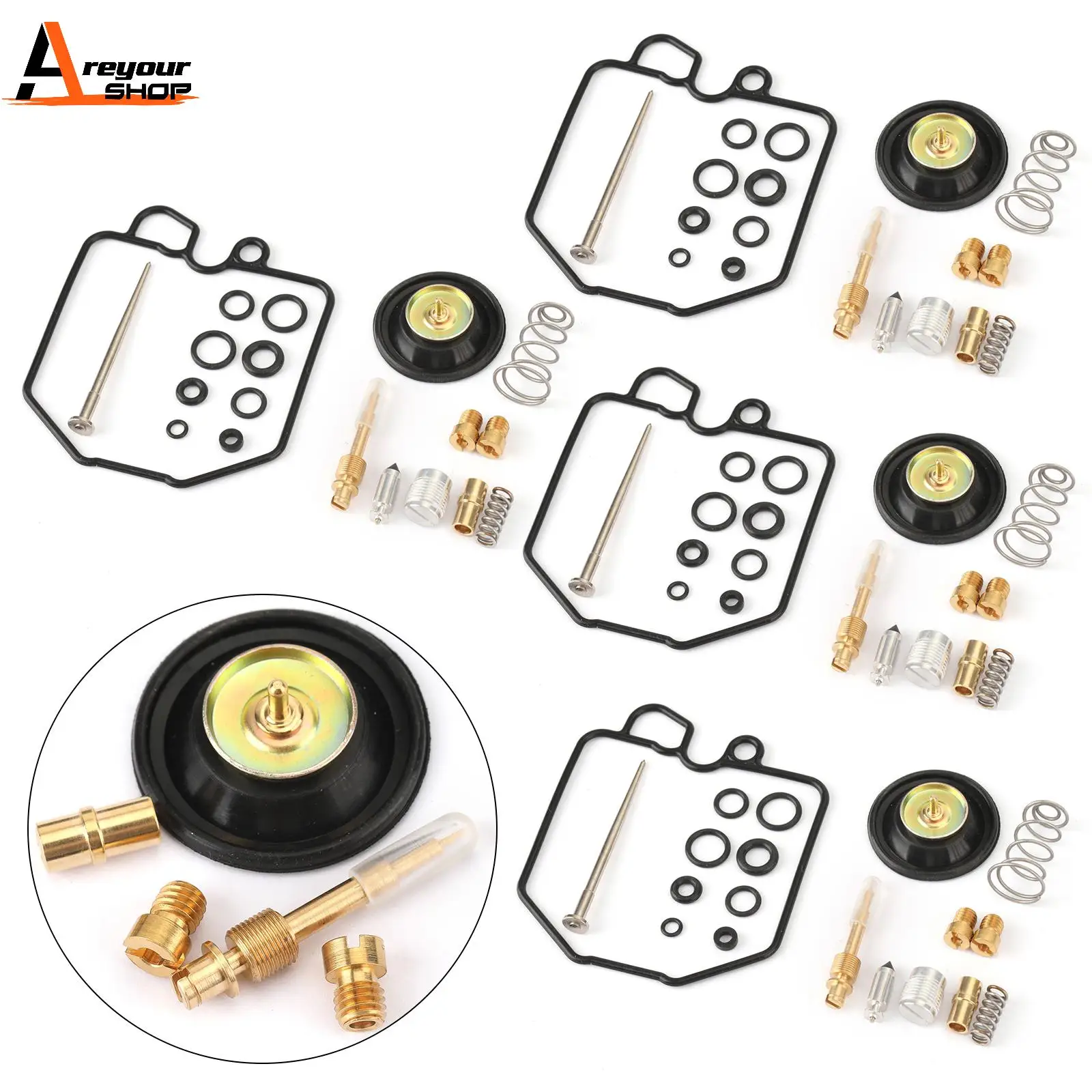 

Areyourshop 4 Sets For Honda CB750K CB 750K 1980-1982 1981 Valve carb Carburetor Repair Rebuild Kit Motorcycle Parts