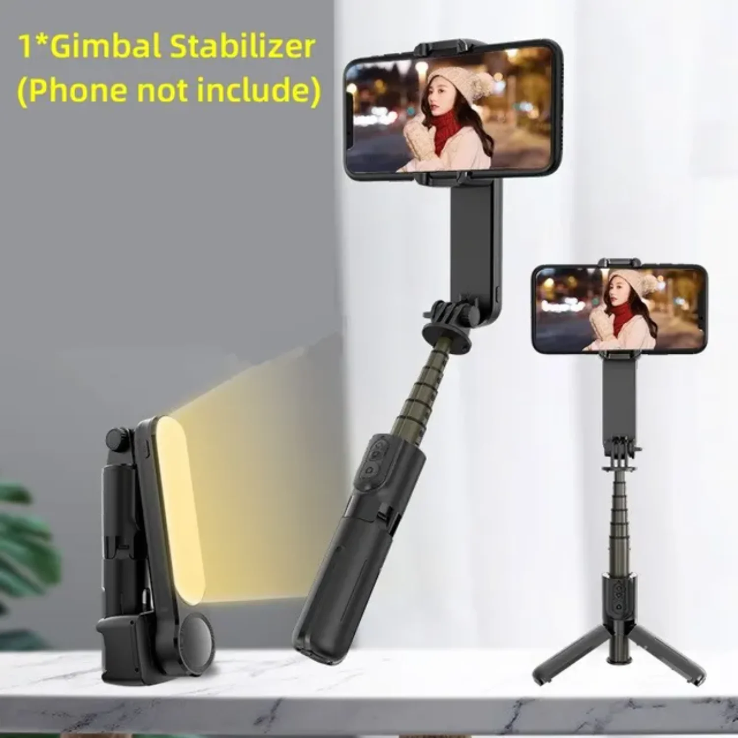 

Handheld Gimbal Stabilizer Selfie Stick L09 Bluetooth Mobile Phone Holder Adjustable Fill Light Selfie Stand /