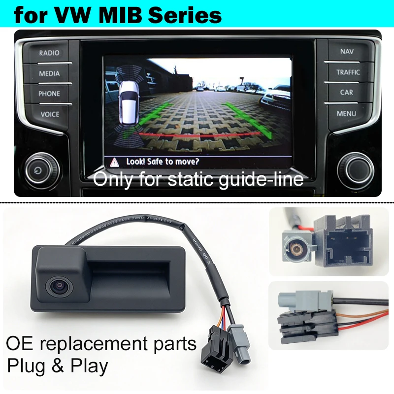 Reverse Backup Camera for VW Tiguan Touran Jetta Caddy MIB Unit OE Replacement Repair Accessory No Coding Required