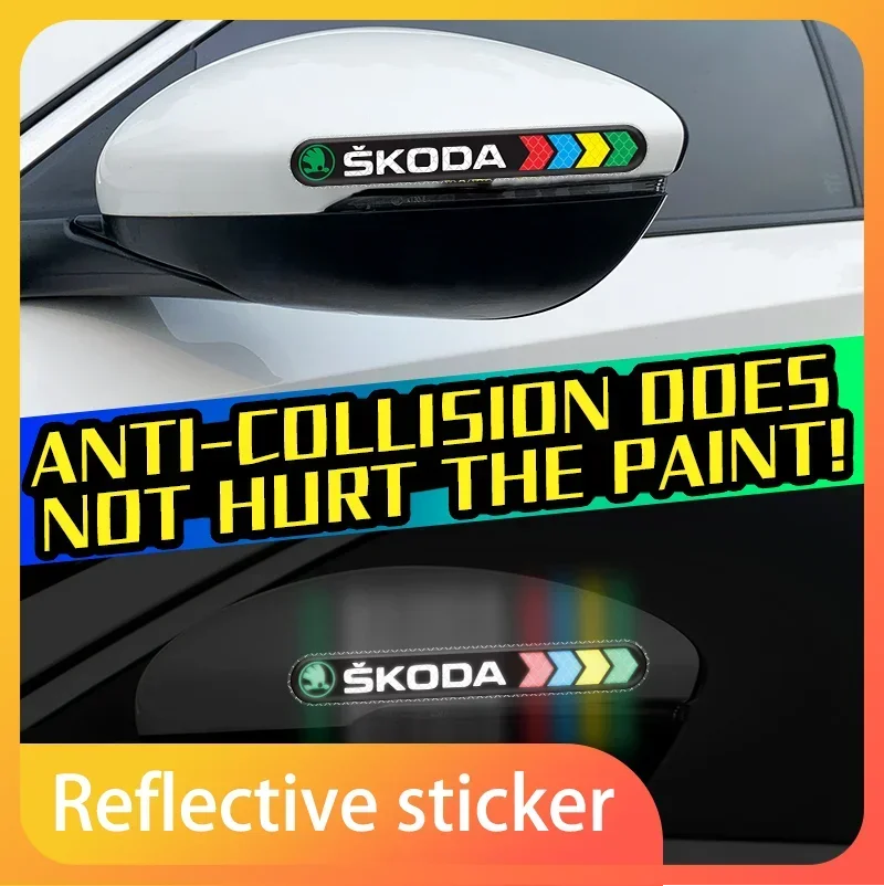 

Car anti-collision strip rearview mirror door personalized reflective sticker For Skoda Sharp Sharp crystal Sharp Rapid speed
