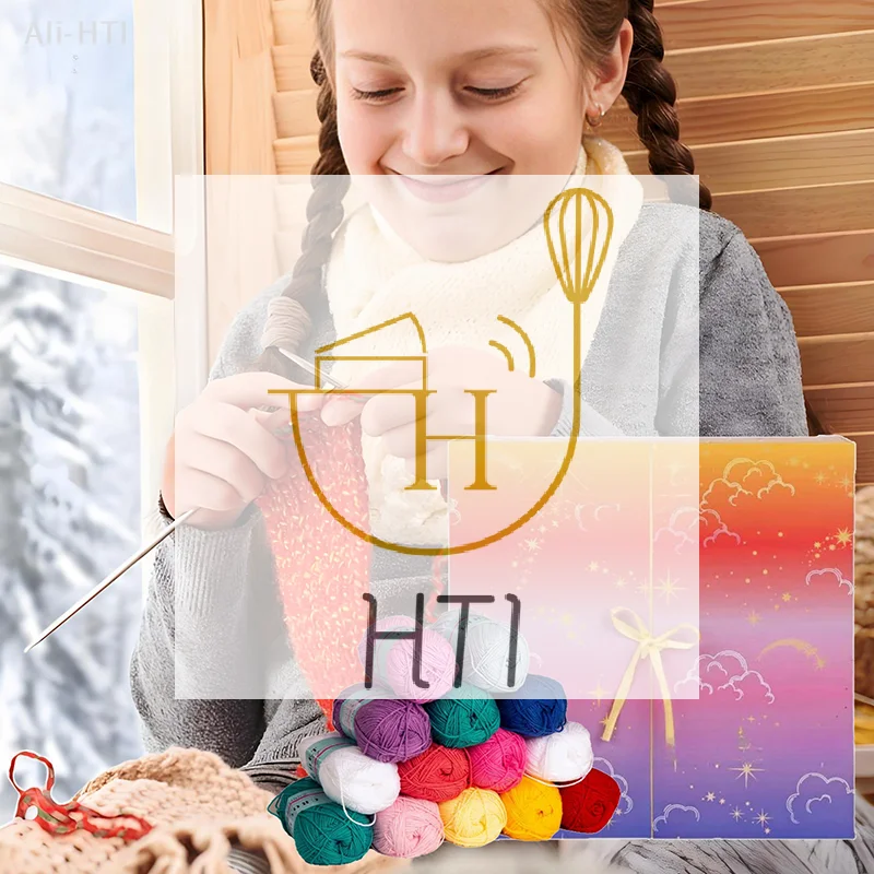 

24-дневный набор для вязания крючком с пряжей и крючками, адвент-календарь Crochet Society 2025, аксессуары и схемы