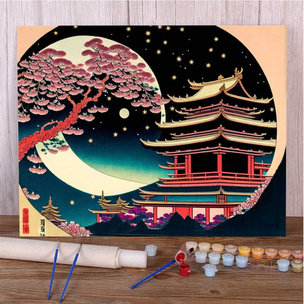 Japanese Sakura House Paint By Number For Adults Arts And Crafts For Adults Bedroom Decoration Gift For Wife Dropshipping HOT