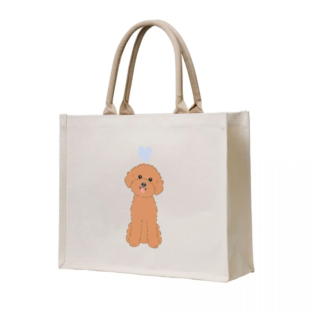

LOVE Red Toy Poodle Tote Bag shopping bag logo canvas tote Women's shopper bag