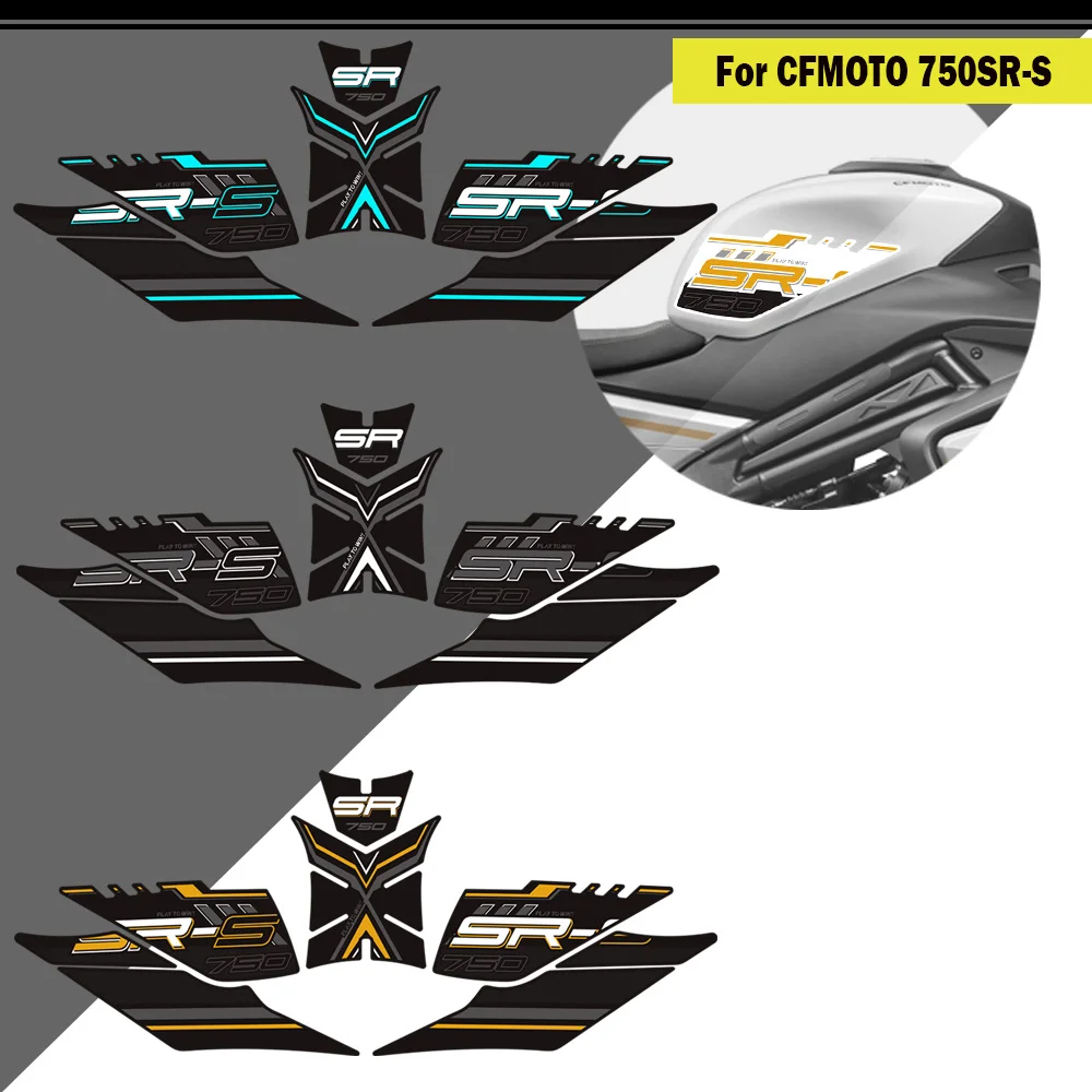 Motorcycle For CFmoto 750SR-S 750SRS 750 SRS SR 750SR S Tank Pad TankPad Cap Grips Gas Fuel Knee Stickers Decals Protector