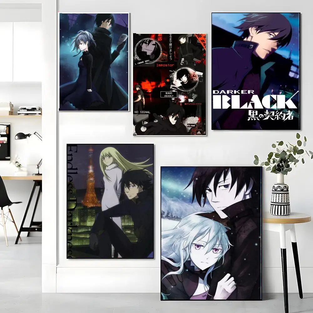 anime D-Darker than Black-K Painting Calligraphy Boho Botanical Decor for Living Room Elegant Home Style