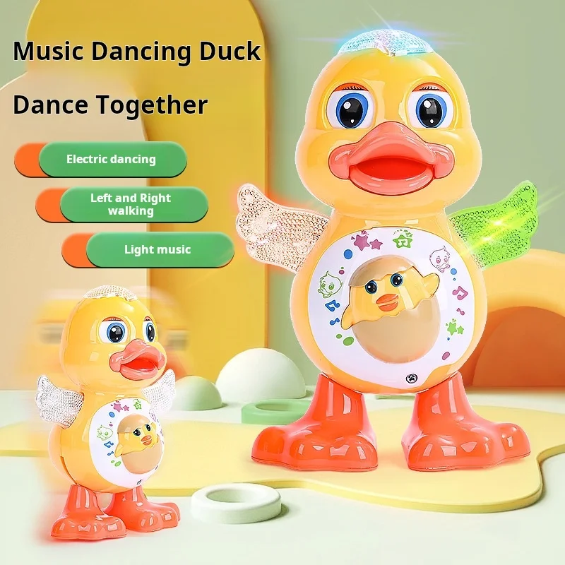 Elektronisch speelgoed Dansende eend Grappig knipperend ogen Knipperlicht Schud het lichaam Schattig muzikaal cartoon dier Educatief speelgoed Kid Gift