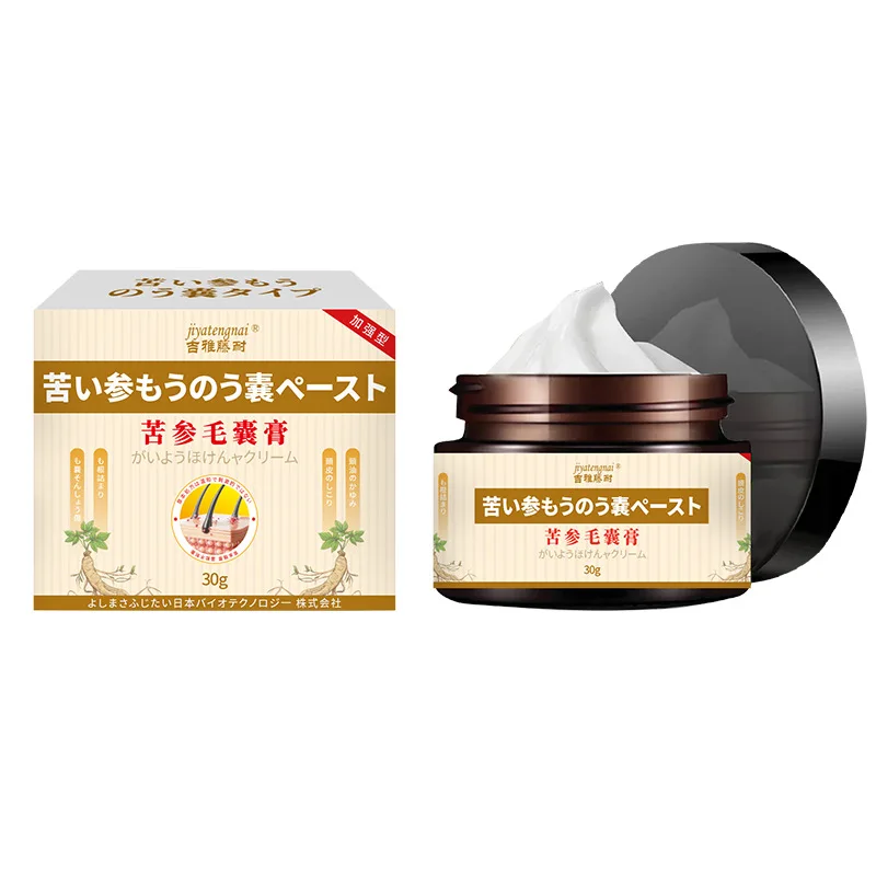 Sophora Flavescens Crema per follicoli piliferi Lenisce i follicoli piliferi danneggiati e brufoli del cuoio capelluto intasati Olio per la testa Prurito Crema sanitaria esterna