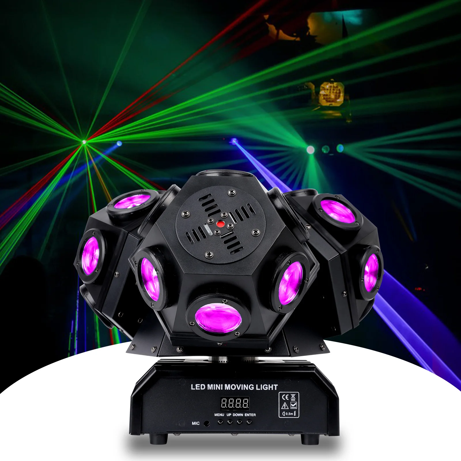 

LED Stage Lights Three Heads RGBW 4in1 180W Beam Rotating Moving Head Lights DMX512 for Nightclub DJ Disco Party Light Bar Club